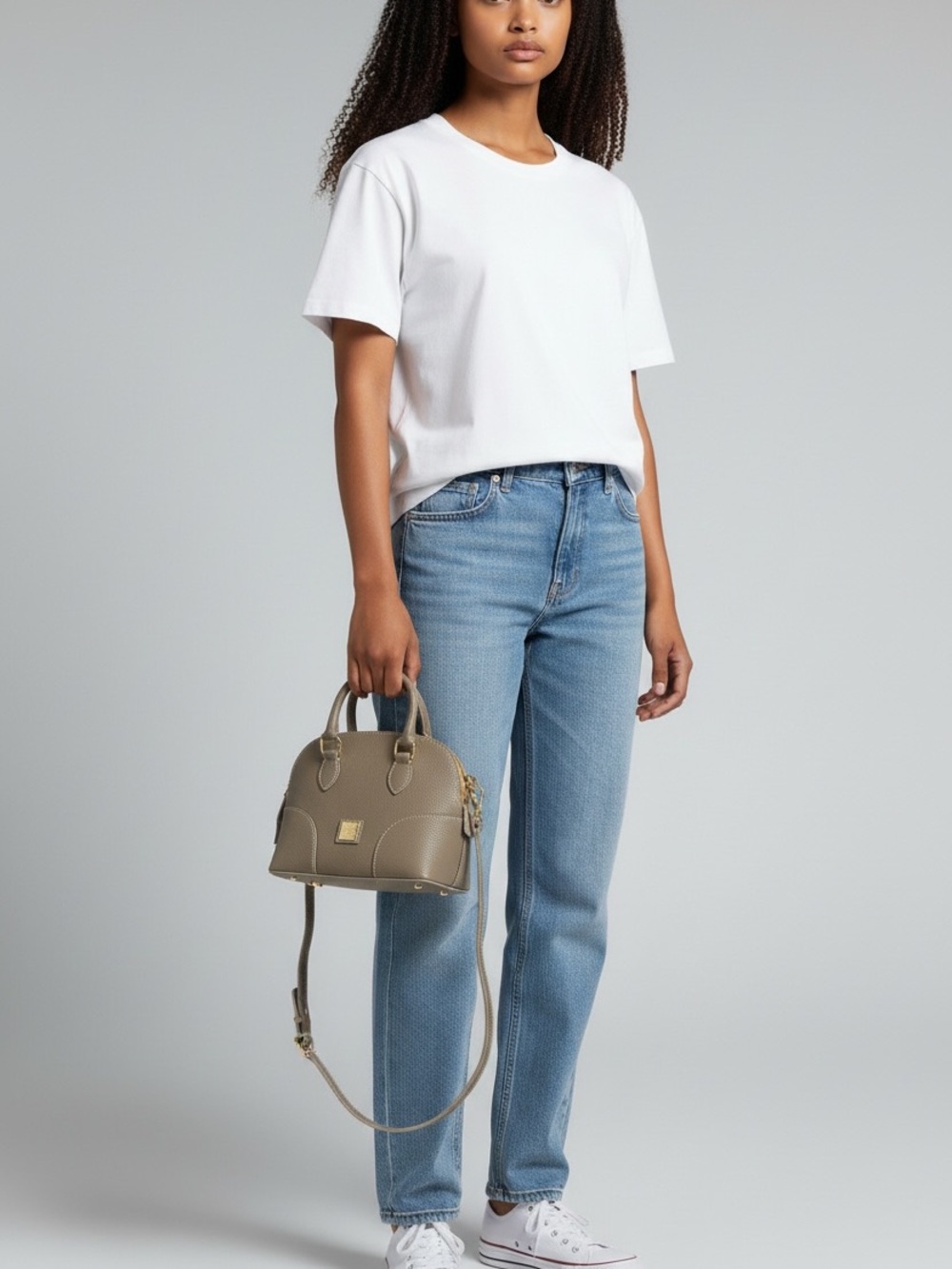 Dooney & Bourke Taupe Pebble Leather Mini Satchel (dust bag included) - Picture 6 of 6